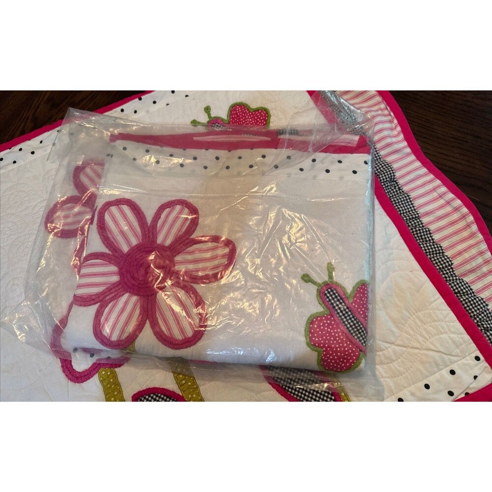 RETIRED Mackenzie-Childs POSIE POP Polka Dot  Flower Pillow Sham Standard PAIR